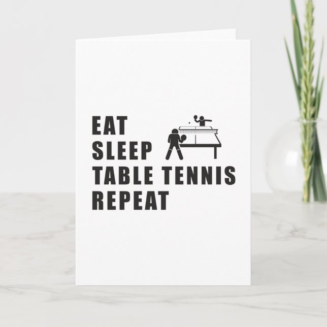 Bord Tennis Paddle Ping Pong Repeat Gift Idea Kort (Framsida)