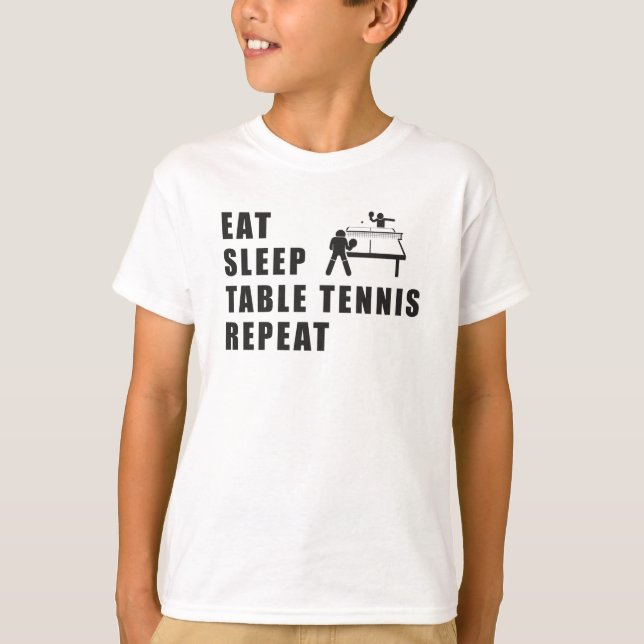 Bord Tennis Paddle Ping Pong Repeat Gift Idea T Shirt (Framsida)