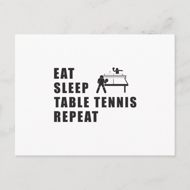Bord Tennis Paddle Ping Pong Repeat Gift Idea Vykort (Framsida)