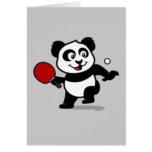 Bord Tennis Panda Hälsningskort (Framsidan)