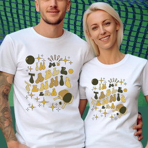 Bord Tennis Ping Pong Anpassningsbar Text på baksi T Shirt