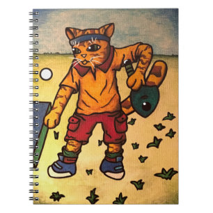 Bord Tennis Ping-Pong Cat Anteckningsbok
