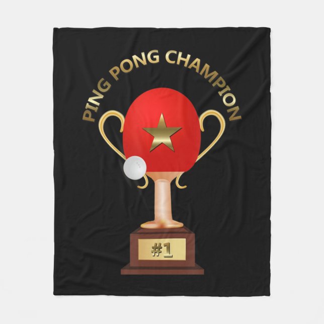 Bord Tennis Ping Pong Champion Trophy Fleecefilt (Framsidan)