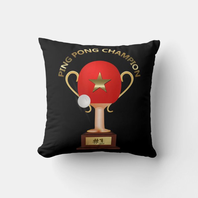 Bord Tennis Ping Pong Champion Trophy Kudde (Framsida)