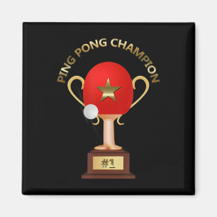 Bord Tennis Ping Pong Champion Trophy Magnet