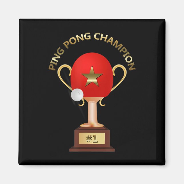 Bord Tennis Ping Pong Champion Trophy Magnet (Framsidan)