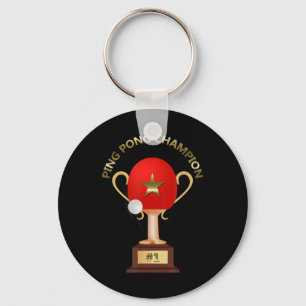 Bord Tennis Ping Pong Champion Trophy Nyckelring