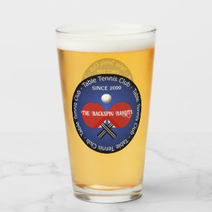 Bord Tennis Ping Pong Drinkware Pint Beer Glaskopp