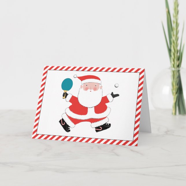 Bord Tennis Ping-Pong-Helgdagskorten Jul Helgkort (Framsida)