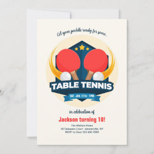 Bord Tennis Ping Pong Inbjudningar