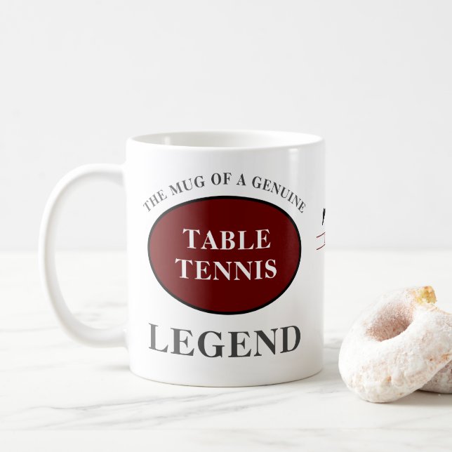 Bord Tennis Ping Pong Legend Add Monogram & Namn Kaffemugg (Med munk)