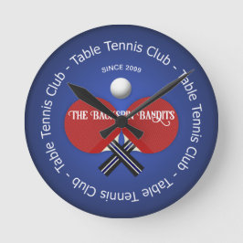 Bord Tennis Ping Pong Paddles & Boll Wall Rund Klocka