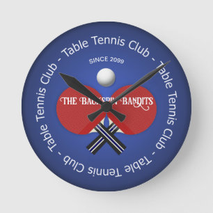 Bord Tennis Ping Pong Paddles & Boll Wall Rund Klocka