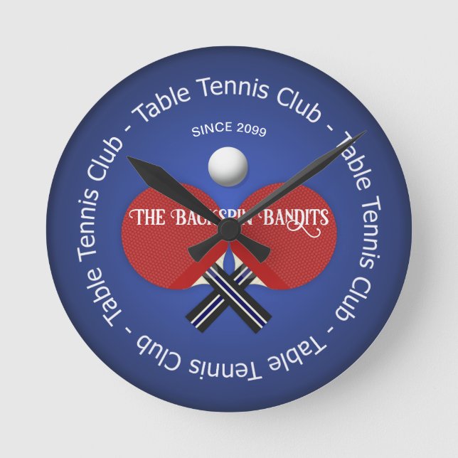 Bord Tennis Ping Pong Paddles & Boll Wall Rund Klocka (Framsida)
