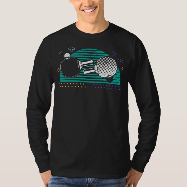 Bord Tennis Ping Pong Player Racket Science T Shirt (Framsida)