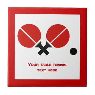 Bord tennis ping-pong-racketar och boll svart, röd kakelplatta