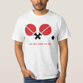 Bord tennis ping-pong-racketar och boll svart, röd tee shirt