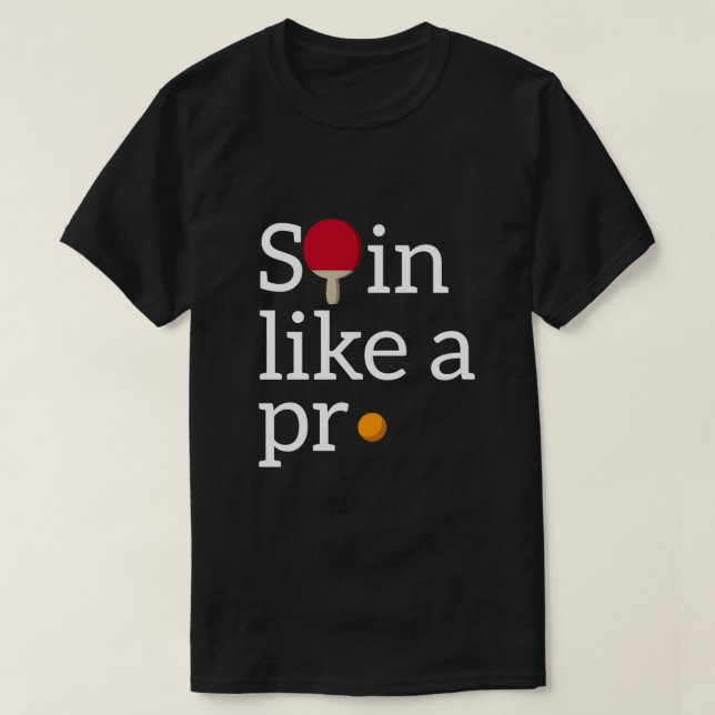 Bord Tennis Ping Pong Spin Design T Shirt (Design framsida)