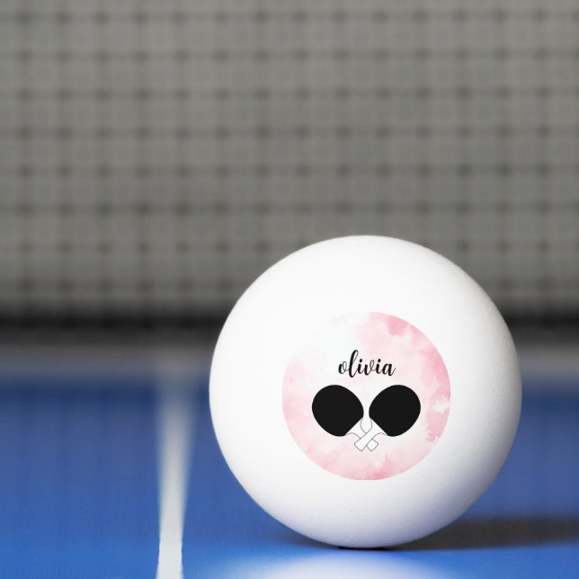 Bord Tennis Ping Pong Theme Monogrammed Namn Pingisboll (Netto)