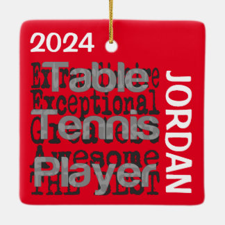 Bord Tennis Player Extraordinaire ANPASSNINGSBAR Julgransprydnad Keramik