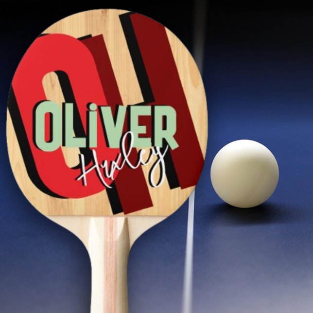 Bord Tennis Player Färg Namn, Monogram, fet Pingisracket (Skapare uppladdad)