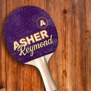 Bord Tennis Player namn lila&orange Pingisracket