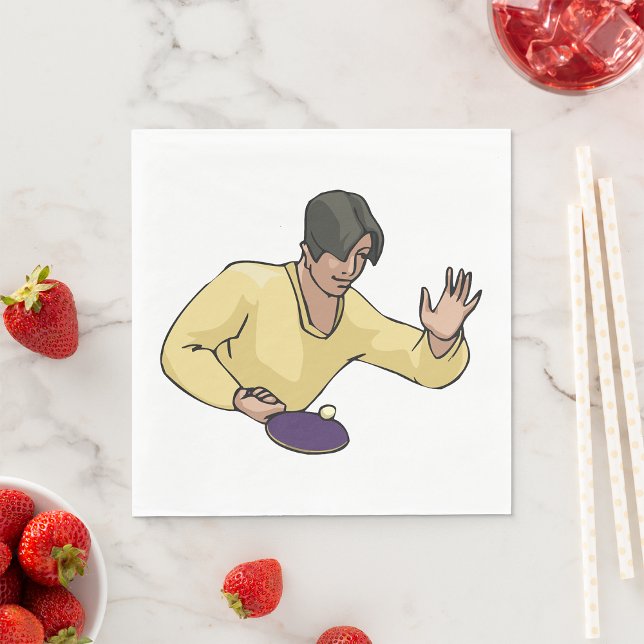 Bord Tennis Player Pappra Napkins Pappersservett (Skapare uppladdad)