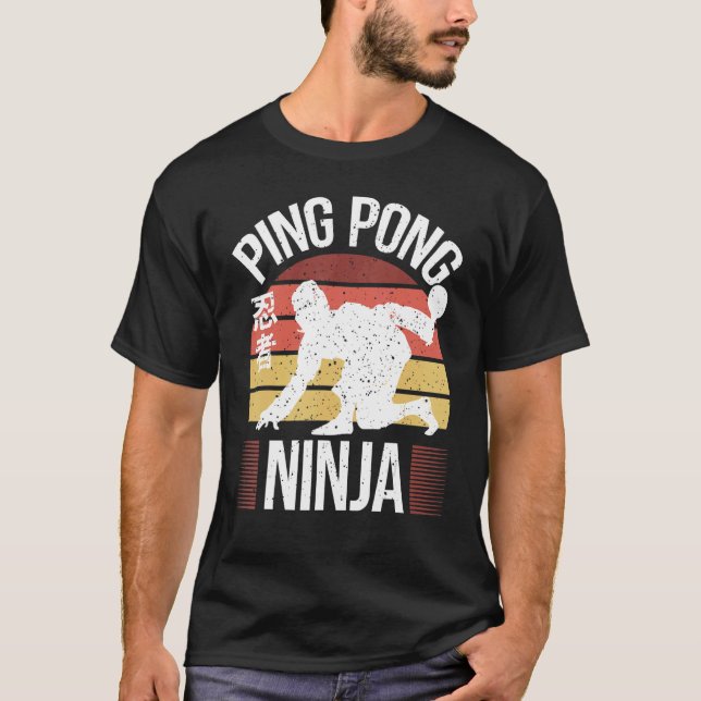 Bord Tennis Player Ping Pong Ninja Ping Pong T Shirt (Framsida)