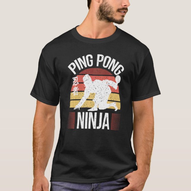 Bord Tennis Player Ping Pong Ninja Ping Pong T Shirt (Framsida)