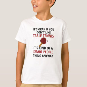Bord Tennis Player presenterar Ping Pong Coach Pad T Shirt