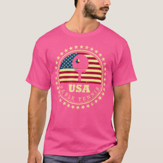 Bord Tennis Player s American Flagga Ping Pong T Shirt