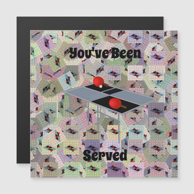 Bord tennis Served, magnetkort (Fram/baksida)