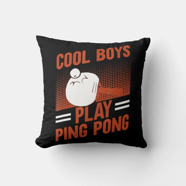 Bord Tennis Sport Coola Boys Play Ping Pong Kudde (Framsida)