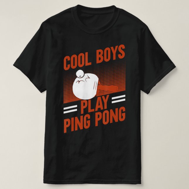 Bord Tennis Sport Coola Boys Play Ping Pong T Shirt (Design framsida)