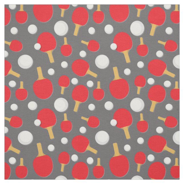 Bord Tennis Team Ping Pong Player Patterned Tyg (Provkarta)