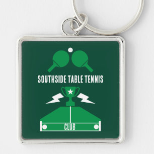 Bord Tennis Tournament Fyrkantig Silverfärgad Nyckelring