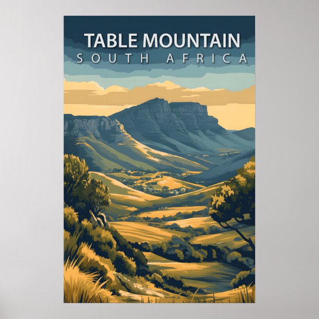 Bordberget Sydafrika Ikoniska Cape Town Poster (Framsidan)
