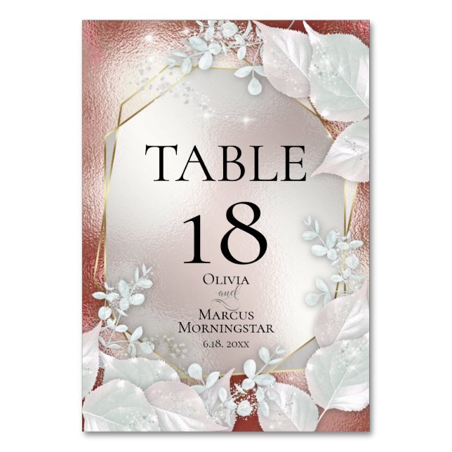 BORDBETECKNING | Terrakotta Pärlskimmer Bordsnummer (Framsidan)