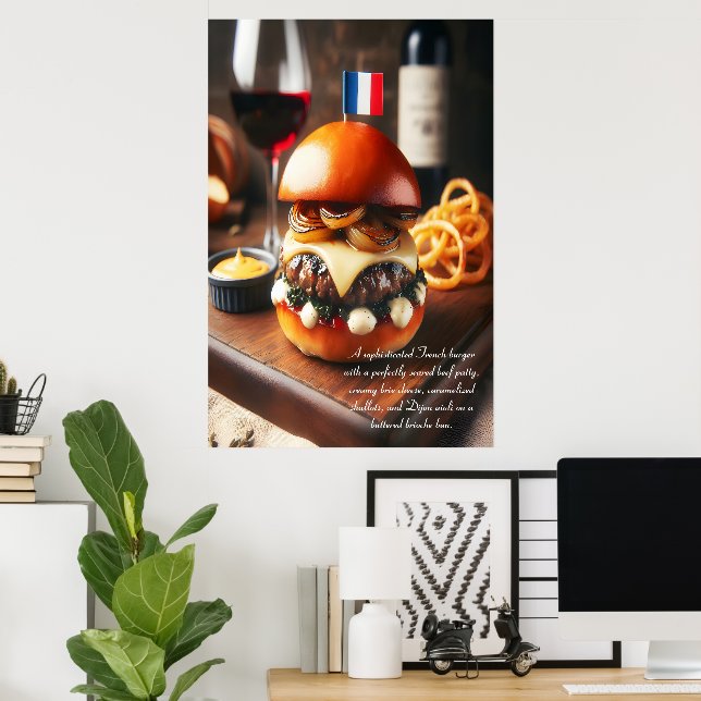 Bordeaux Bistro Burger 24x36 Poster (Hemmakontoret)