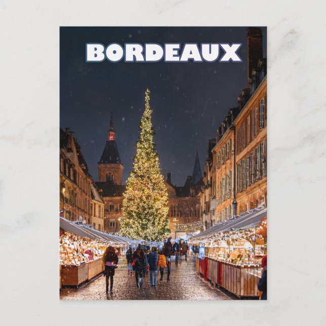 Bordeaux Christmas Charm Vykort (Framsida)