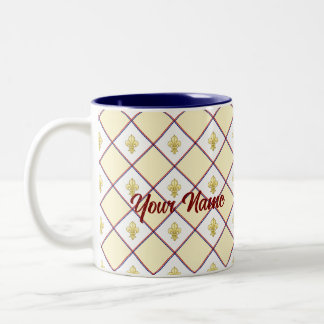Bordeaux fleur-de-lis cup Två-Tonad mugg