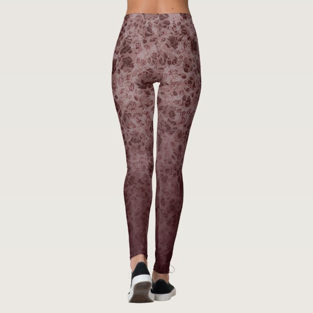 Bordeaux flowers degraded leggings (Baksida)