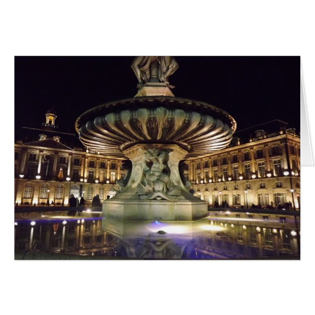 Bordeaux Fontän Hälsningskort (Framsidan Horizontal)