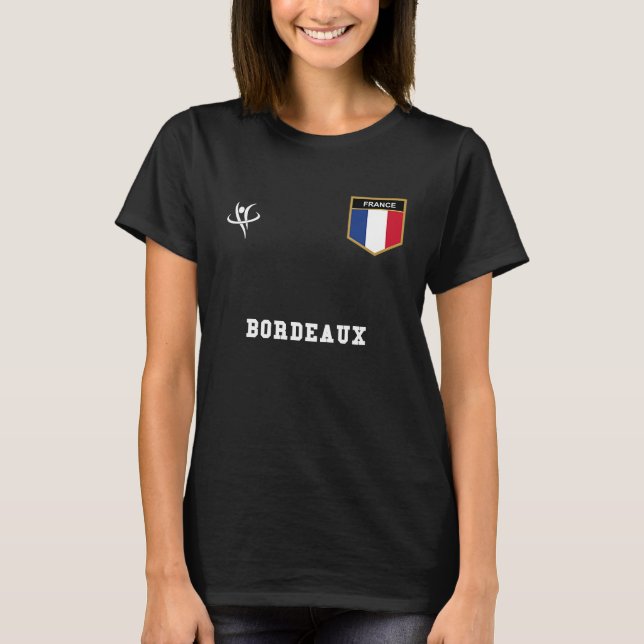 BORDEAUX France Vintage Sports T Shirt (Framsida)