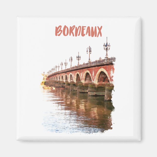 Bordeaux Frankrike City Travel Magnet (Framsidan)