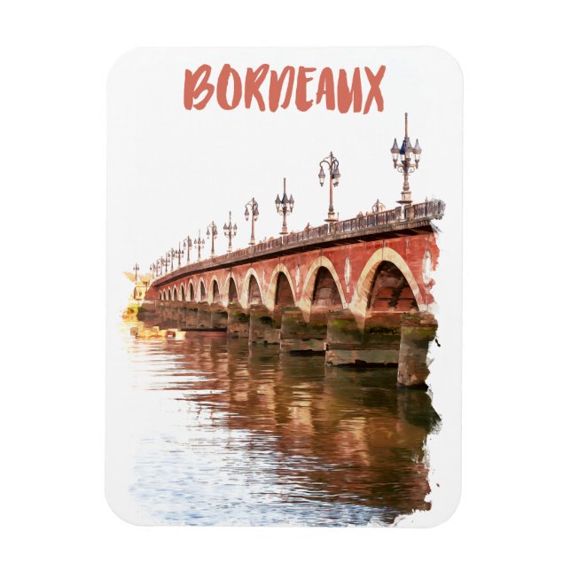 Bordeaux Frankrike City Travel Magnet (Vertikal)