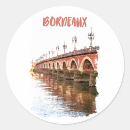 Bordeaux Frankrike City Travel Runt Klistermärke