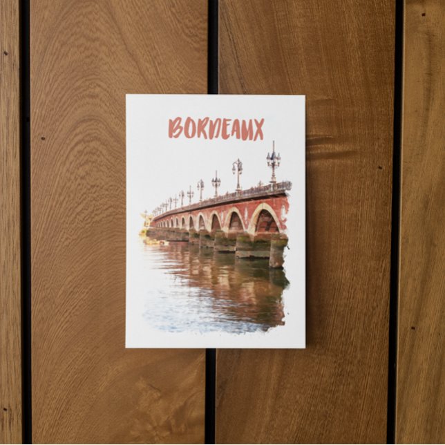 Bordeaux Frankrike City Travel Vykort (bordeaux france europe travel)