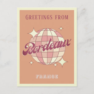 Bordeaux Frankrike disco Retro Vintage Postcard Vykort