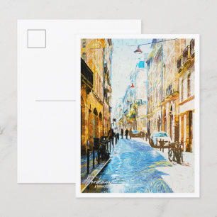 Bordeaux Frankrike Oil Paint City Ligge Vykort